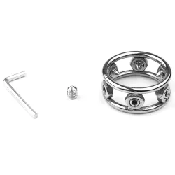 MenSteel Cockring en métal avec Pics Spikes Steel